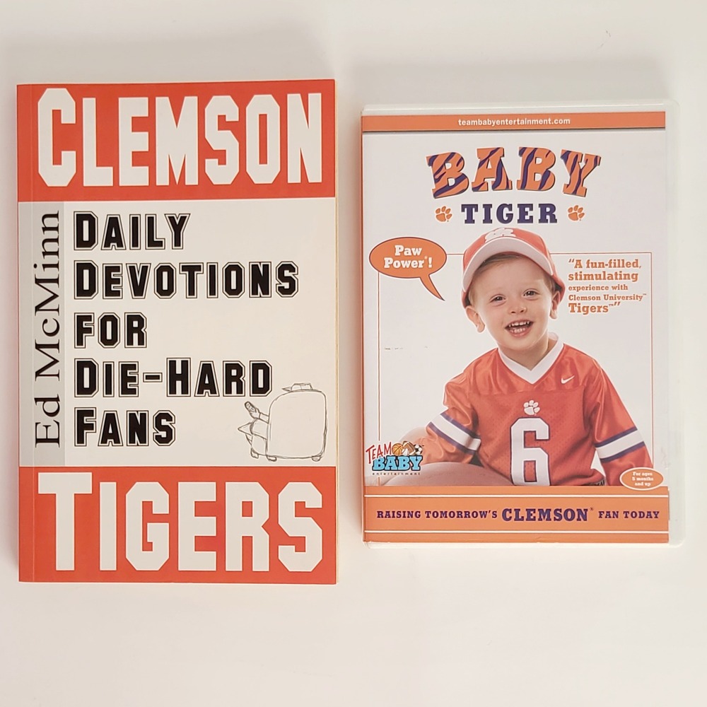VALUE BUNDLE Clemson Tigers Fans Daily Devotions Book & Baby Tiger DVD Tailgate